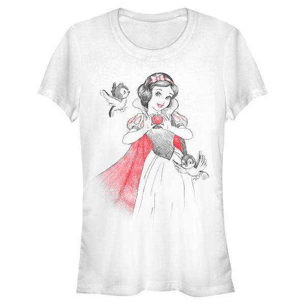 Aperçu: Disney - Blanche-Neige et les Sept Nains - Snow White Snow Sketch Vignette - Femme T-shirt - Blanc - Devant Aperçu: Disney - Blanche-Neige et les Sept Nains - Snow White Snow Sketch Vignette - Femme T-shirt - Blanc - Devant