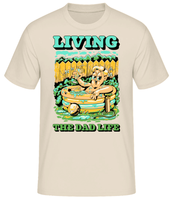 Náhled: Dad Life - Pánské basic tričko - Krémová - Napřed