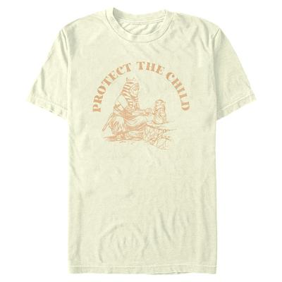 Star Wars - The Mandalorian - Ahsoka & The Child Protect The Child - Men's T-Shirt - Cream - Front