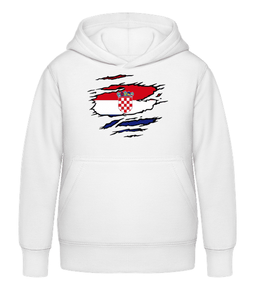 Aperçu: Drapeau mûré Croatie - Sweat à capuche Enfant - Blanc - Devant