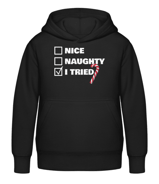 Aperçu: Nice Naughty I Tried - Sweat à capuche Enfant - Noir - Devant