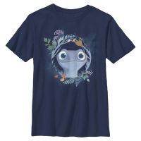 Disney - Eiskönigin - Bruni Watercolor Salamander - Kinder T-Shirt - Marine - Vorne