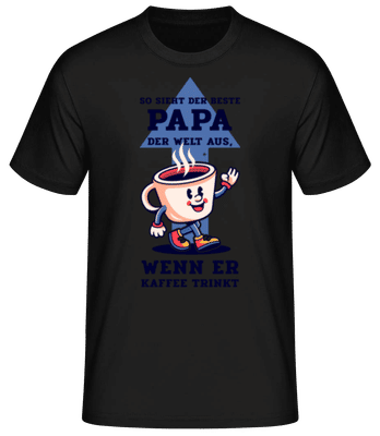 Bester Papa Der Welt Kaffee - Männer Basic T-Shirt - Schwarz - Vorne