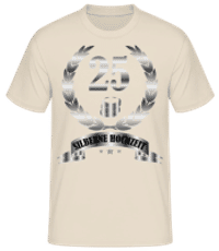 25 Jahre Silberne Hochzeit - Männer Basic T-Shirt - Creme - Vorne