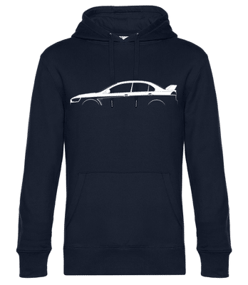 'Mitsubishi Lancer Evo. X' Silhouette - Pánska štandardná mikina s kapucňou - Namornícka modrá - Predné