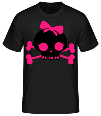 Boucle rose tête de mort emo - T-shirt standard Homme - Noir - Devant
