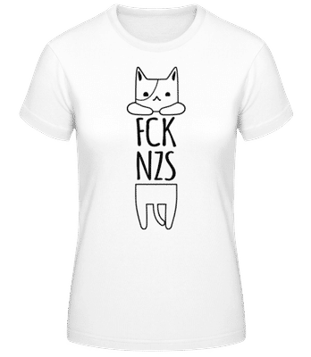 FCK NZS Katze - Frauen Basic T-Shirt - Weiß - Vorne