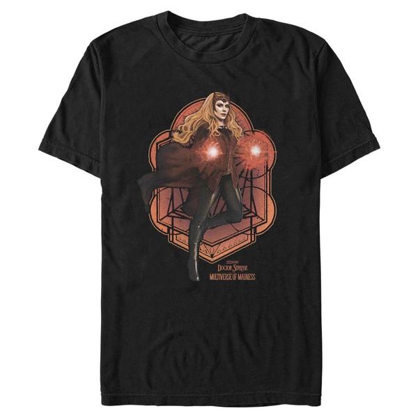 Aperçu: Marvel - Doctor Strange - La Sorcière rouge Wanda Mandala - Homme T-shirt - Noir - Devant