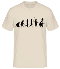 Evolution Des Büroarbeiters - Männer Basic T-Shirt - Creme - Vorne