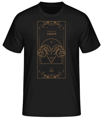 Art Deco Zodiac Sign Aries - Pánske basic tričko - Čierna - Predné