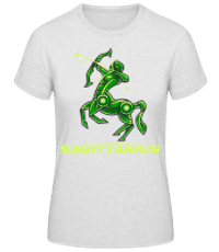 Mecha Robotic Zodiac Sign Sagittarius - T-shirt standard Femme - Gris chiné - Devant