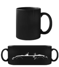 'Porsche Boxster 987' Silhouette - Čierny hrnček - Čierna - Predné