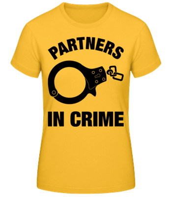 Partner in crime - Frauen Basic T-Shirt - Goldgelb - Vorne