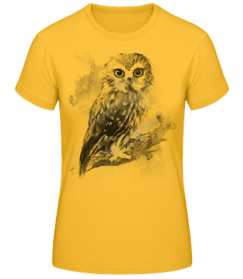 Chouette De Livre D'Images - T-shirt standard Femme - Jaune doré - Devant