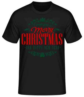 Merry Christmas Label - T-shirt homme B&C - Noir - Devant