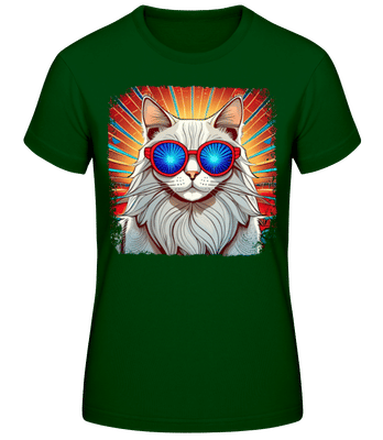 Norwegian Forest Cat Hippie Look - Women's Basic T-Shirt - Bottle green - Front
