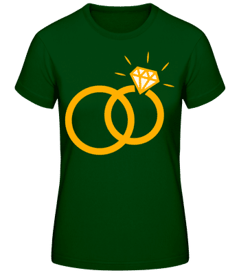 Diamantové Snubné prstene - Dámske basic tričko - Bottle green - Predné