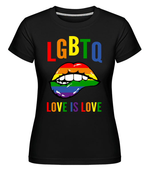 Aperçu: LGBTQ Love Is Love -  T-shirt Shirtinator femme - Noir - Devant
