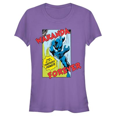 Marvel - Avengers - Black Panther Comic Strip - Women's T-Shirt - Purple - Front