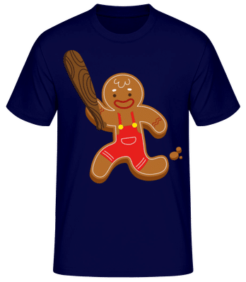 Pain d’épices avec jambe fouettée - T-shirt standard Homme - Bleu marine - Devant
