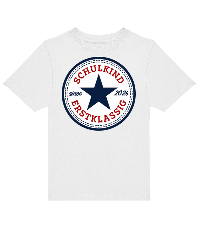 Vorschau: Schulkind Erstklassig 2026 - Kinder T-Shirt B&C - Weiß - Vorne