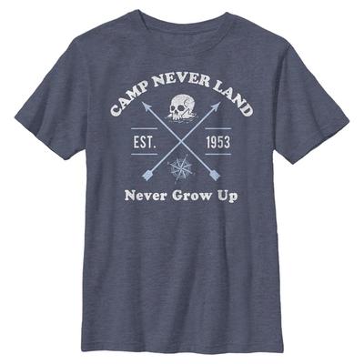 Disney - Peter Pan - Text Never Land Counselor - Enfant T-shirt - Bleu marine chiné - Devant