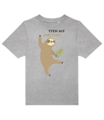 Steh Auf Und Tanz - Kinder T-Shirt B&C - Grau meliert - Vorne