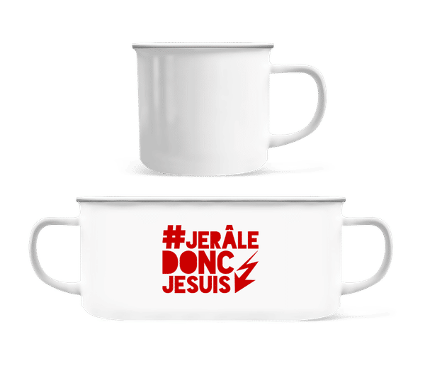 Aperçu: Donc Je Suis - Tasse Émaillée - Blanc - Devant