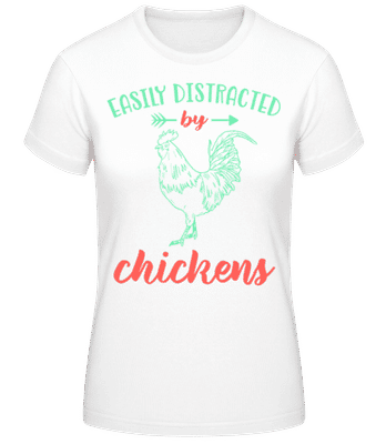 Distracted By Chickens - T-shirt standard Femme - Blanc - Devant