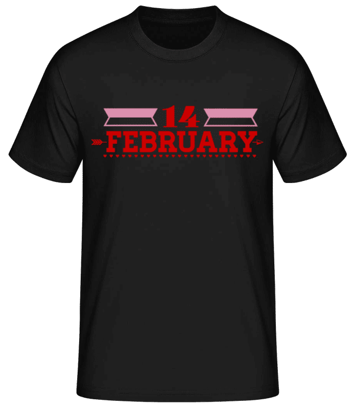 Vorschau: 14 February Valentine - Männer Basic T-Shirt - Schwarz - Vorne