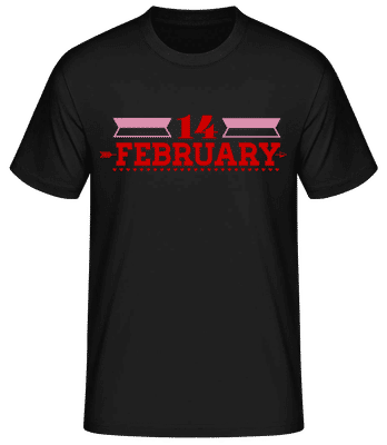 14.února Valentine - Pánské basic tričko - Černá - Napřed