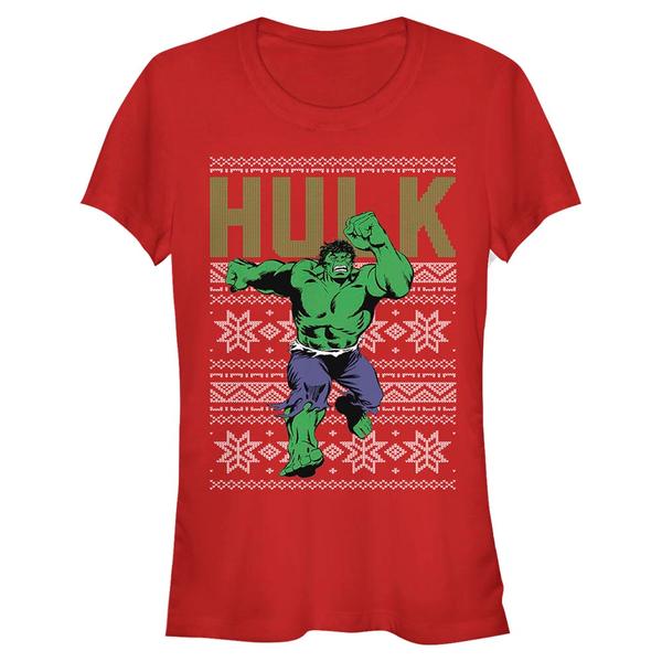 Aperçu: Marvel - Avengers - Hulk UglyTop - Christmas - Femme T-shirt - Rouge - Devant