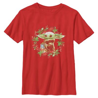 Star Wars - The Mandalorian - The Child Harking Herald - Christmas - Enfant T-shirt - Rouge - Devant