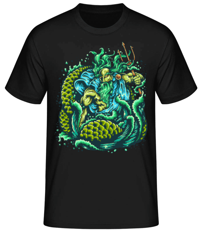 Preview: God Of The Sea - Men's Basic T-Shirt - Black - Front