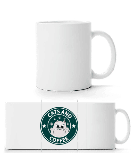 Aperçu: Cats And Coffee - Mug panorama - Blanc - Devant