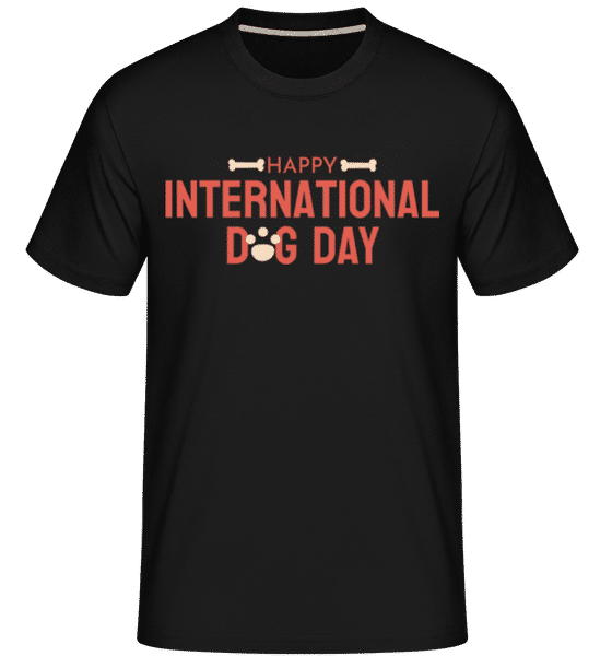 Aperçu: Happy Dog Day -  T-Shirt Shirtinator homme - Noir - Devant