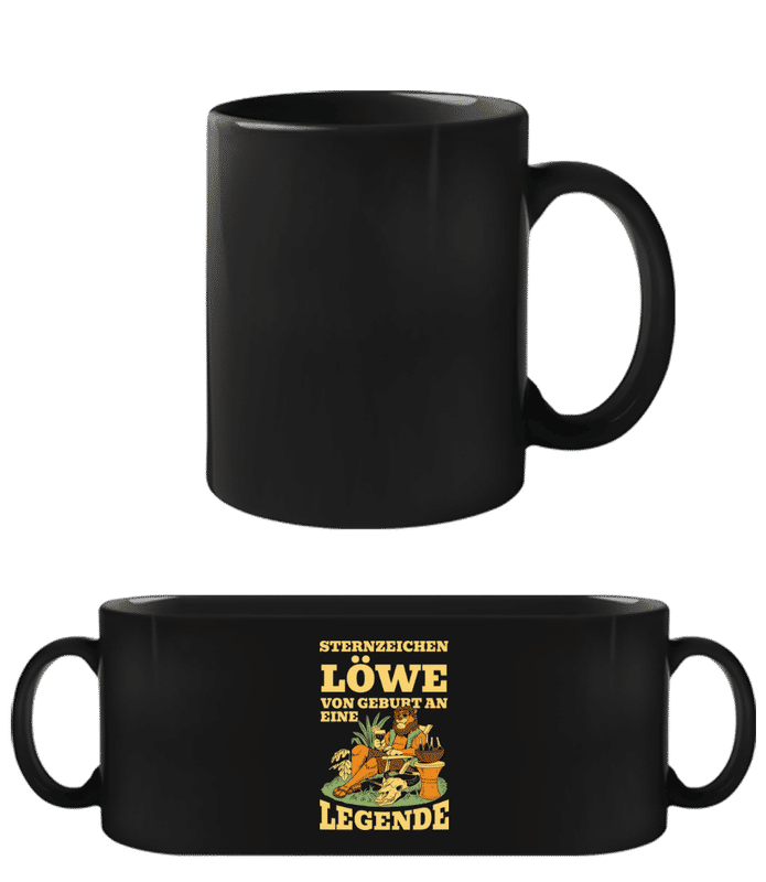 Vorschau: Sternzeichen Löwe Legende - Schwarze Tasse - Schwarz - Vorne