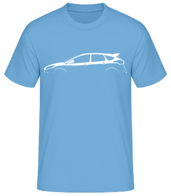'Ford Focus RS Mk III' Silhouette - T-shirt standard Homme - Bleu clair - Devant