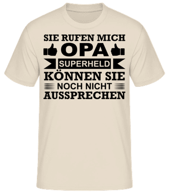 Opa Superheld - Männer Basic T-Shirt - Creme - Vorne