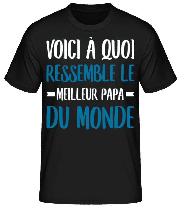Aperçu: Meilleur Papa Du Monde - T-shirt standard Homme - Noir - Devant