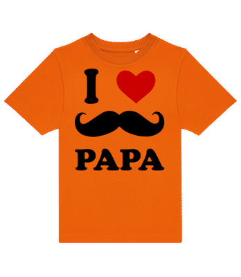 I Love Papa - Camiseta niño B&C - Naranja - delante