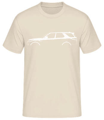 'Land Rover Discovery (2017)' Silhouette - Pánske basic tričko - Krémová - Predné