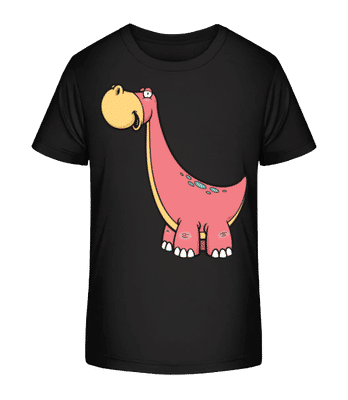 Comic Diplodocus - Kid's Organic T-Shirt Stanley Stella 2.0 - Black - Front