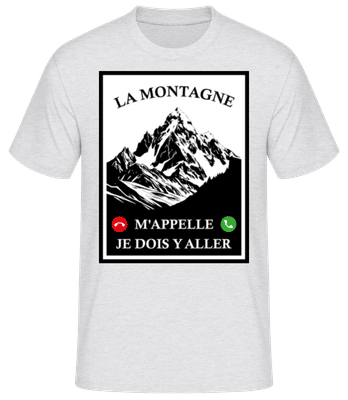 La Montagne M'appelle Je Dois Y Aller - T-shirt homme B&C - Gris chiné - Devant