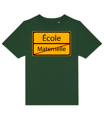École - Maternelle - T-shirt enfants B&C - Vert bouteille - Devant