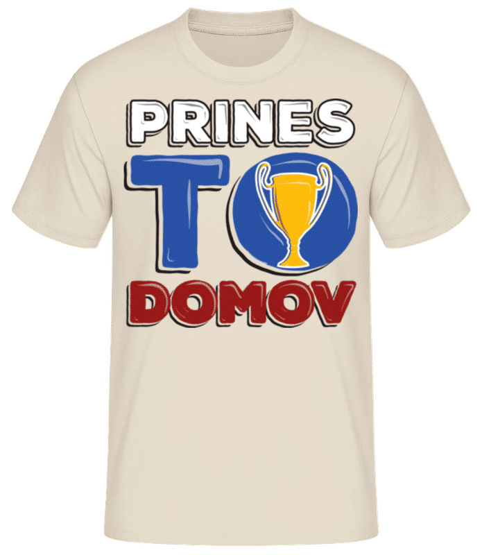 Náhľad: Futbal Slovensko Prines - Pánske basic tričko - Krémová - Predné