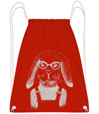 Hipster Lièvre - Sac à dos Drawstring - Rouge - Vorn