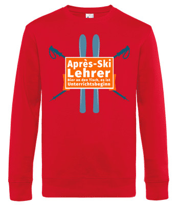 Après Ski Lehrer Bier - Männer Standard Pullover - Rot - Vorne