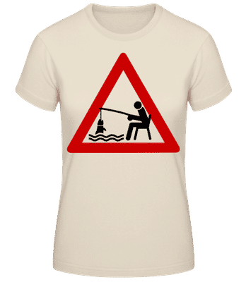 Fishing Warning Sign - T-shirt femme B&C - Crème - Devant
