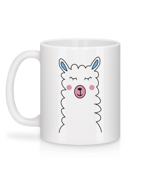 Aperçu: Lama Mignon - Mug en céramique blanc - Blanc - Derrière